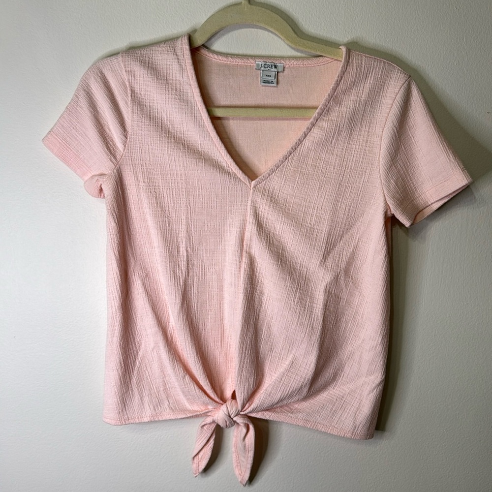J.Crew Tie Front Textured Top Preloved